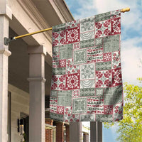 Mele Kalikimaka Hawaii Christmas Garden Flag Aloha Spirit with Hawaiian Quilt Pattern - Polynesian Pride