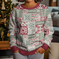 Mele Kalikimaka Hawaii Christmas Kid Ugly Christmas Sweater Aloha Spirit with Hawaiian Quilt Pattern - Polynesian Pride
