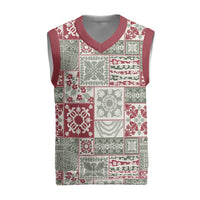 Mele Kalikimaka Hawaii Christmas Knitted V-Neck Vest Aloha Spirit with Hawaiian Quilt Pattern - Polynesian Pride