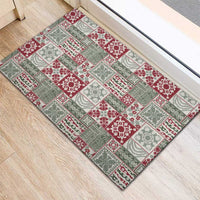 Mele Kalikimaka Hawaii Christmas Rubber Doormat Aloha Spirit with Hawaiian Quilt Pattern - Polynesian Pride