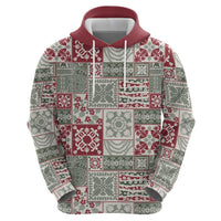 Mele Kalikimaka Hawaii Christmas Zip Hoodie Aloha Spirit with Hawaiian Quilt Pattern - Polynesian Pride