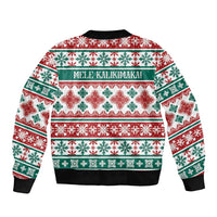 Mele Kalikimaka Hawaii Christmas Bomber Jacket Hawaiian Quilt Pattern Style - Polynesian Pride