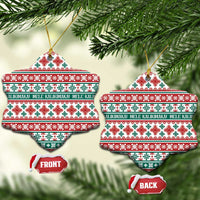 Mele Kalikimaka Hawaii Christmas Ceramic Ornament Hawaiian Quilt Pattern Style - Polynesian Pride