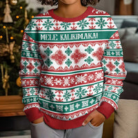 Mele Kalikimaka Hawaii Christmas Kid Ugly Christmas Sweater Hawaiian Quilt Pattern Style - Polynesian Pride