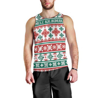 Mele Kalikimaka Hawaii Christmas Men Tank Top Hawaiian Quilt Pattern Style - Polynesian Pride