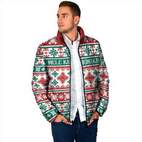Mele Kalikimaka Hawaii Christmas Padded Jacket Hawaiian Quilt Pattern Style - Polynesian Pride