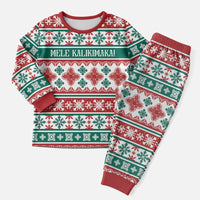 Mele Kalikimaka Hawaii Christmas Pajama Set Hawaiian Quilt Pattern Style - Polynesian Pride