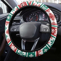 Mele Kalikimaka Hawaii Christmas Steering Wheel Cover Hawaiian Quilt Pattern Style - Polynesian Pride