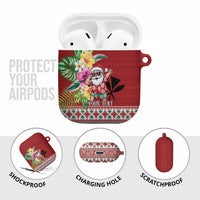Santa Surf Mele Kalikimaka Personalized AirPods Case Aloha Tropical Christmas Vibes - Polynesian Pride
