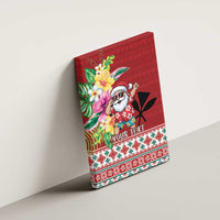 Santa Surf Mele Kalikimaka Personalized Canvas Wall Art Aloha Tropical Christmas Vibes - Polynesian Pride