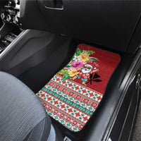 Santa Surf Mele Kalikimaka Personalized Car Mats Aloha Tropical Christmas Vibes - Polynesian Pride