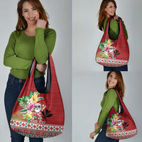 Santa Surf Mele Kalikimaka Personalized Grocery Bag Aloha Tropical Christmas Vibes - Polynesian Pride