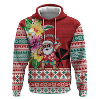 Santa Surf Mele Kalikimaka Personalized Hoodie Aloha Tropical Christmas Vibes - Polynesian Pride