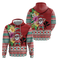 Santa Surf Mele Kalikimaka Personalized Hoodie Aloha Tropical Christmas Vibes - Polynesian Pride