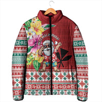 Santa Surf Mele Kalikimaka Personalized Padded Jacket Aloha Tropical Christmas Vibes - Polynesian Pride