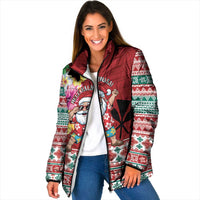 Santa Surf Mele Kalikimaka Personalized Padded Jacket Aloha Tropical Christmas Vibes - Polynesian Pride
