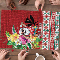 Santa Surf Mele Kalikimaka Personalized Puzzle Aloha Tropical Christmas Vibes - Polynesian Pride