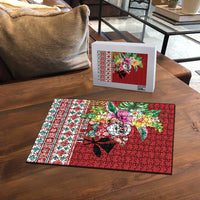 Santa Surf Mele Kalikimaka Personalized Puzzle Aloha Tropical Christmas Vibes - Polynesian Pride