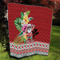 Santa Surf Mele Kalikimaka Personalized Quilt Aloha Tropical Christmas Vibes - Polynesian Pride