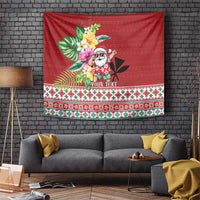 Santa Surf Mele Kalikimaka Personalized Tapestry Aloha Tropical Christmas Vibes - Polynesian Pride