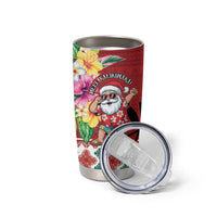 Santa Surf Mele Kalikimaka Personalized Tumbler Cup Aloha Tropical Christmas Vibes - Polynesian Pride