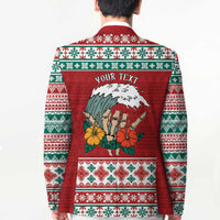 Shaka Sign Skull Mele Kalikimaka Personalized Blazer Hawaiian Quilt Pattern - Polynesian Pride