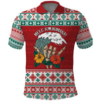 Shaka Sign Skull Mele Kalikimaka Personalized Polo Shirt Hawaiian Quilt Pattern - Polynesian Pride