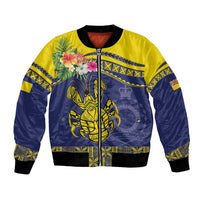 Niue Coconut Crab Bomber Jacket Rock of Polynesia LT9 Unisex Gold - Polynesian Pride