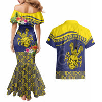 Niue Coconut Crab Couples Matching Mermaid Dress and Hawaiian Shirt Rock of Polynesia