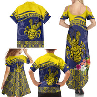 Niue Coconut Crab Family Matching Summer Maxi Dress and Hawaiian Shirt Rock of Polynesia