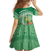 Norfolk Parakeet Tropical Family Matching Short Sleeve Bodycon Dress and Hawaiian Shirt Norfolk Island Tribal Pattern LT9 - Polynesian Pride