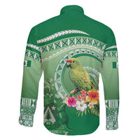 Norfolk Parakeet Tropical Family Matching Tank Maxi Dress and Hawaiian Shirt Norfolk Island Tribal Pattern