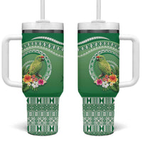 Norfolk Parakeet Tropical Tumbler With Handle Norfolk Island Tribal Pattern