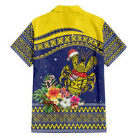 Monuina e Kilisimasi Niue Christmas Family Matching Off The Shoulder Long Sleeve Dress and Hawaiian Shirt Niuean Tribal Pattern