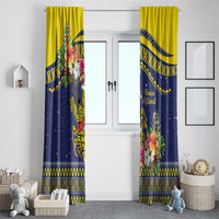 Monuina e Kilisimasi Niue Christmas Window Curtain Niuean Tribal Pattern