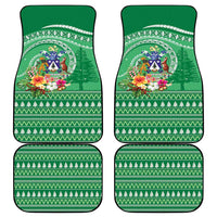 Norfolk Island Pine Tree Christmas Car Mats Coat of Arm and Polynesian Pattern LT9 - Polynesian Pride