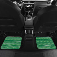 Norfolk Island Pine Tree Christmas Car Mats Coat of Arm and Polynesian Pattern LT9 Set 2pcs - Back Green - Polynesian Pride