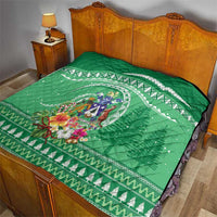 Norfolk Island Pine Tree Christmas Quilt Coat of Arm and Polynesian Pattern