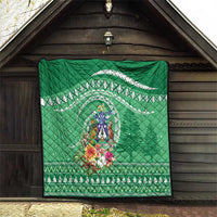 Norfolk Island Pine Tree Christmas Quilt Coat of Arm and Polynesian Pattern
