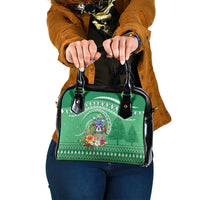 Norfolk Island Pine Tree Christmas Shoulder Handbag Coat of Arm and Polynesian Pattern LT9 One Size Green - Polynesian Pride