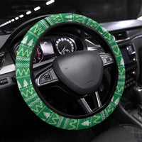 Norfolk Island Pine Tree Christmas Steering Wheel Cover Coat of Arm and Polynesian Pattern LT9 Universal Fit Green - Polynesian Pride
