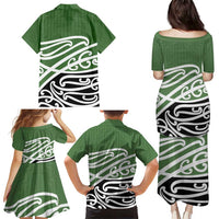 Green Fern New Zealand Kowhai Ngutukak Family Matching Puletasi and Hawaiian Shirt - Polynesian Pride