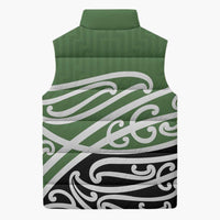 Green Fern New Zealand Kowhai Ngutukak Sleeveless Puffer Jacket - Polynesian Pride