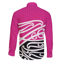 All Pink New Zealand Kowhai Ngutukak Family Matching Off Shoulder Short Dress and Hawaiian Shirt - Polynesian Pride