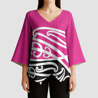 All Pink New Zealand Kowhai Ngutukak Kimono Sleeve Blouse - Polynesian Pride