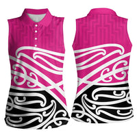 All Pink New Zealand Kowhai Ngutukak Women Sleeveless Polo Shirt - Polynesian Pride