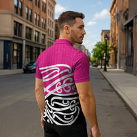 All Pink New Zealand Kowhai Ngutukak Zipper Polo Shirt - Polynesian Pride