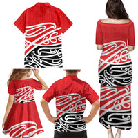 All Red New Zealand Kowhai Ngutukak Family Matching Puletasi and Hawaiian Shirt - Polynesian Pride
