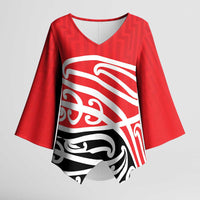 All Red New Zealand Kowhai Ngutukak Kimono Sleeve Blouse - Polynesian Pride