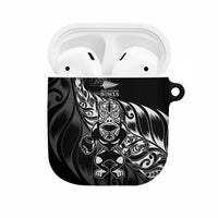 New Zealand Lawn Bowls AirPods Case Black Maori Warrior Tribal Silver Fern - Polynesian Pride